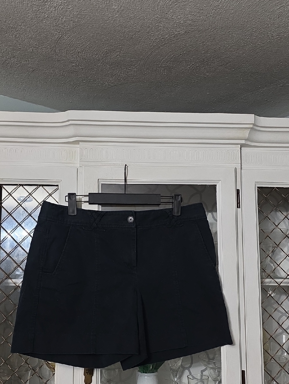 Classic Black Button-Front Shorts
